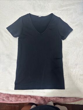 Classic Black V-Neck Women's Top